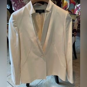 KASPER SUIT JACKET W TOP STITCHING DETAILING OFF WHITE/IVORY LIKE NEW SZ 12